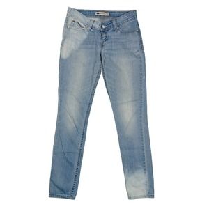 Levis Jeans Womens 26 Demi Curve Low Rise Skinny Stretch Bleached Faded Denim